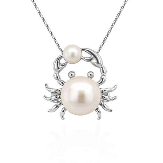 Sterling Siler Freshwater Pearl Crab Pendant/Brooch