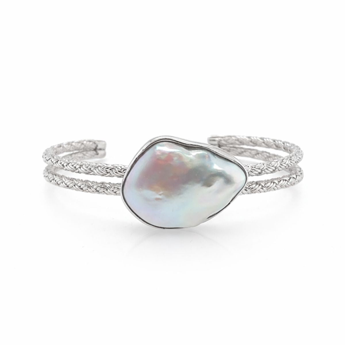 Sterling Silver Baroque Freshwater Cuff Bracelet