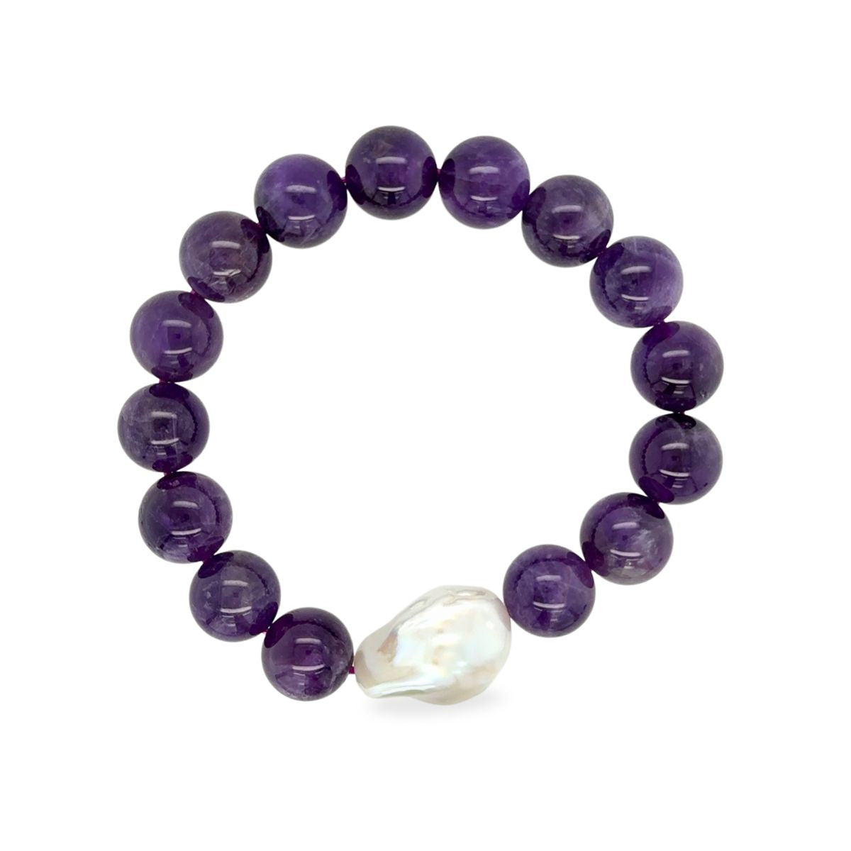 Premium Baroque Freshwater Collection Amethyst Bracelet