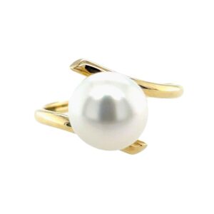 9ct Yellow Gold South Sea Pearl Offset Ring