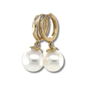 9ct Gold 8-9mm South Sea Pearl Huggie Hoops