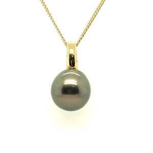 9ct Yellow Gold 11mm Tahitian Pearl Pendant