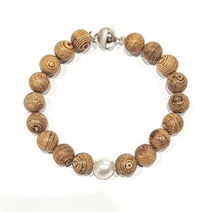 Arafura Collection South Sea Pearl & African Wengewood Bracelet