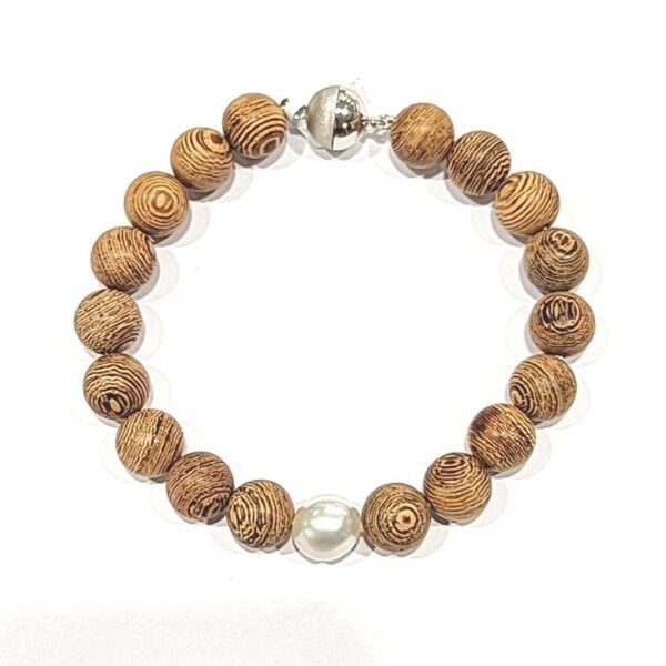 Arafura Collection South Sea Pearl & African Wengewood Bracelet