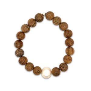 Arafura Collection South Sea Pearl & African Wengewood Bracelet