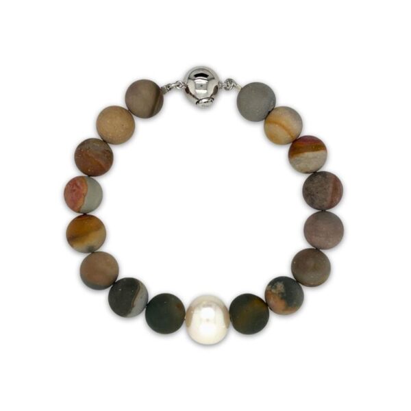 Arafura Collection South Sea Pearl & American Picture Jasper Bracelet