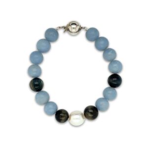 Arafura Collection South Sea Pearl, Angelite & Tiger Eye Bracelet