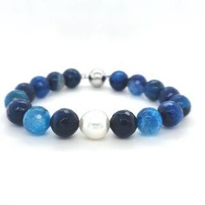 Arafura Collection South Sea Pearl With Agate Bracelet