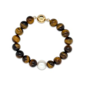 Arafura Collection South Sea Pearl & Tiger Eye Bracelet