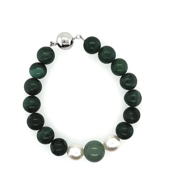 Arafura Collection South Sea Pearl, Adventurine & Jade Bracelet - Image 2