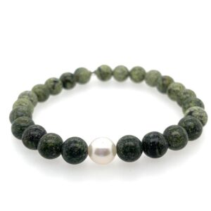 Arafura Collection South Sea Pearl & Green Serpentine Bracelet