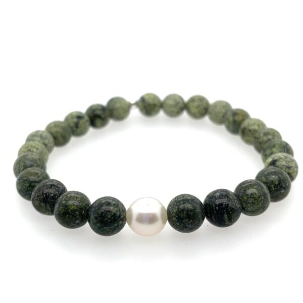 Arafura Collection South Sea Pearl & Green Serpentine Bracelet